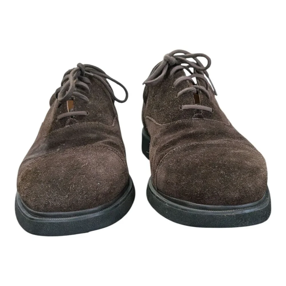 DresSport Brown Suede Oxford Shoes Mens Size 11.5 Casual Comfort Cap Toe Hipster
